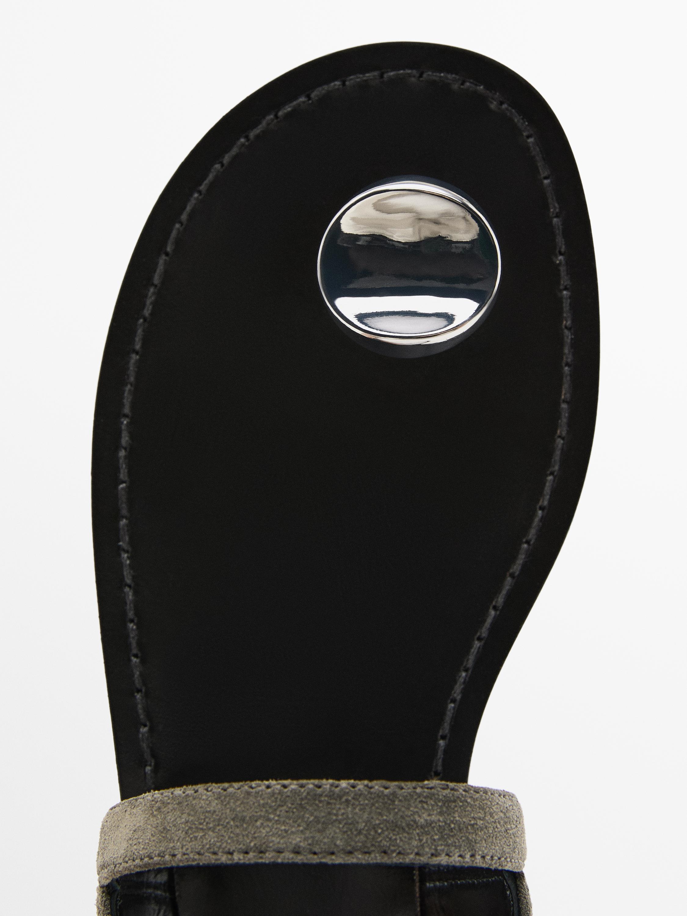 Sandals with metal toe detail